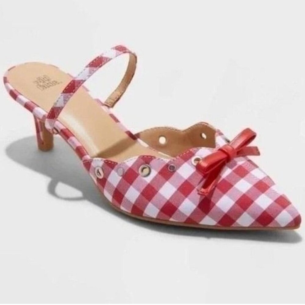 Wild Fable Lysandra Gingham Kitten Heel Pin-up Retro Coquette Cottage Rockabilly